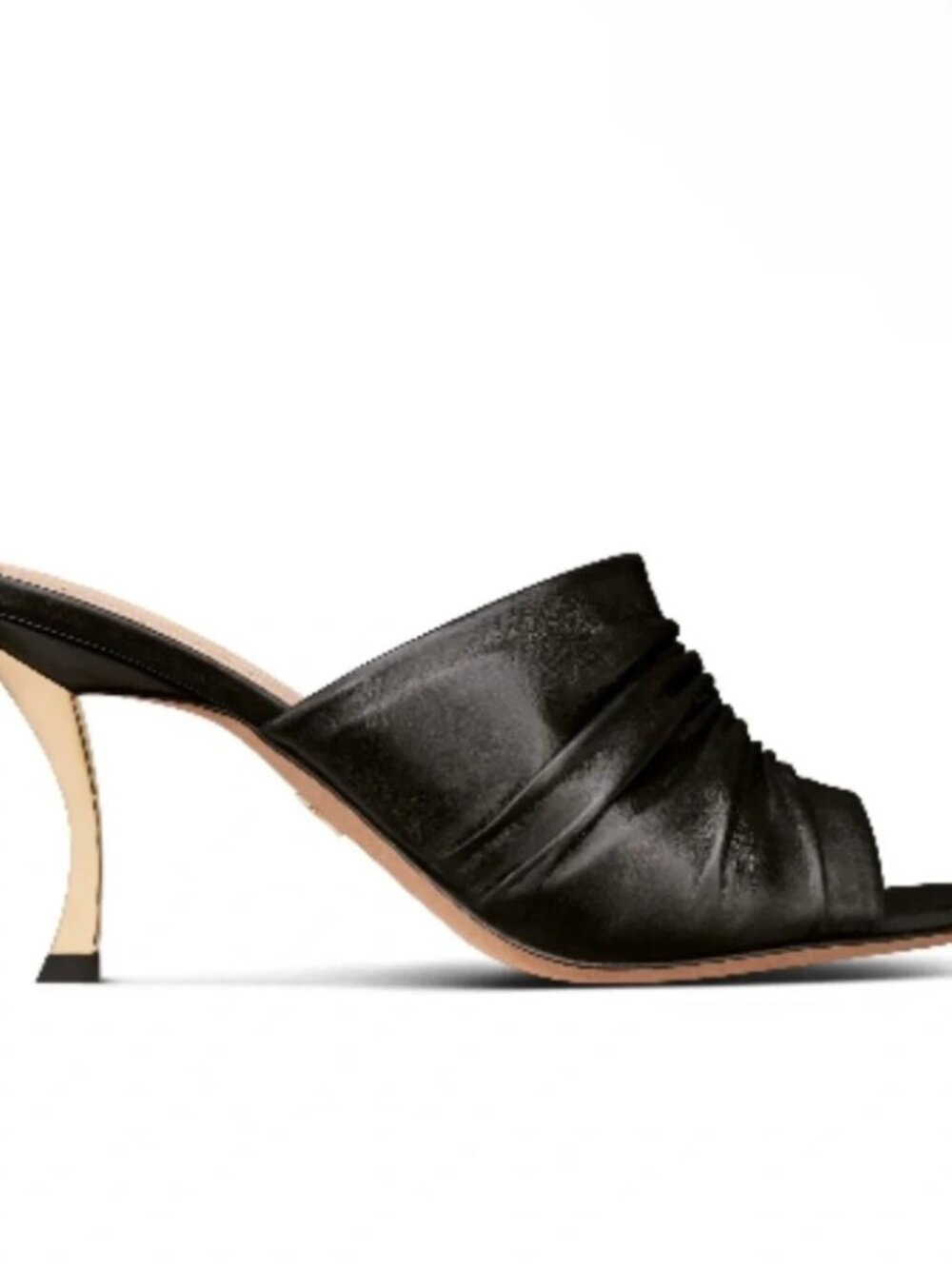 NIB Christian Dior Black D Fame Mule High Heels Sandals Size 39